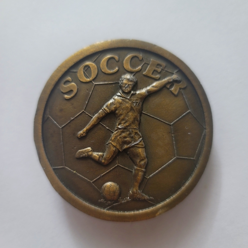 Vintage Indiana Metal Craft 1978 Soccer Belt buckle